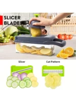 16pcs Set,Vegetable Chopper, Multifunctional Fruit Slicer, Manual Food Grater, Vegetable Slicer, Cutter With Container – Image 5