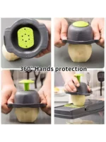 16pcs Set,Vegetable Chopper, Multifunctional Fruit Slicer, Manual Food Grater, Vegetable Slicer, Cutter With Container – Image 7