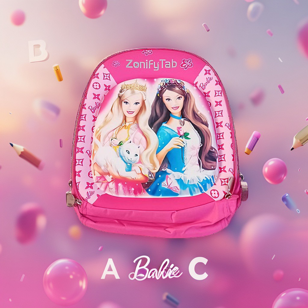 6896028829da3-1754661512.jpg Sac à dos Barbie princesse – Rose – Image 1